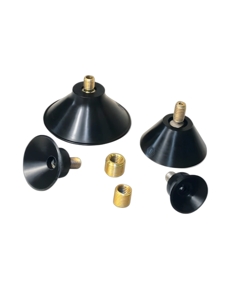 Vacuum cups with vulcanised support